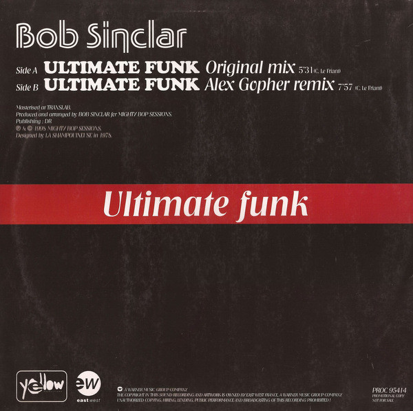 Bob Sinclar - Ultimate Funk | Warner Bros. Records (PROC 95414) - 2