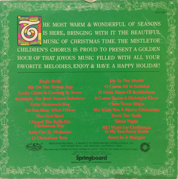The Christmas Children's Chorus - A Golden Hour Of The Christmas Children's Chorus | Mistletoe Records (MLP-1233) - 2