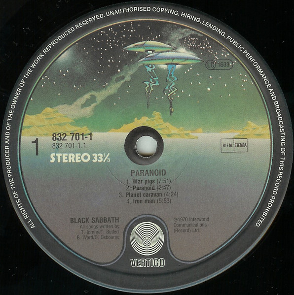 Black Sabbath - Paranoid | Vertigo (832 701-1) - 2