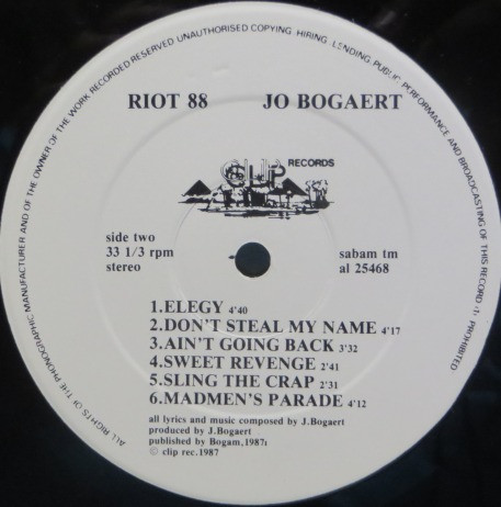 Jo Bogaert - Riot 88 | Clip Records (AL 25468) - 4