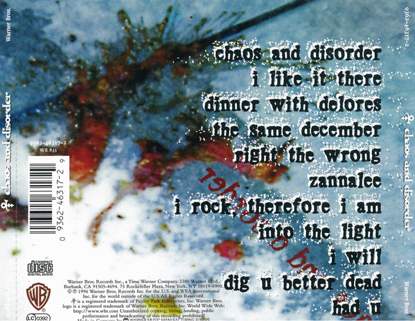 The Artist (Formerly Known As Prince) - Chaos And Disorder | Warner Bros. Records (9362-46317-2) - 2