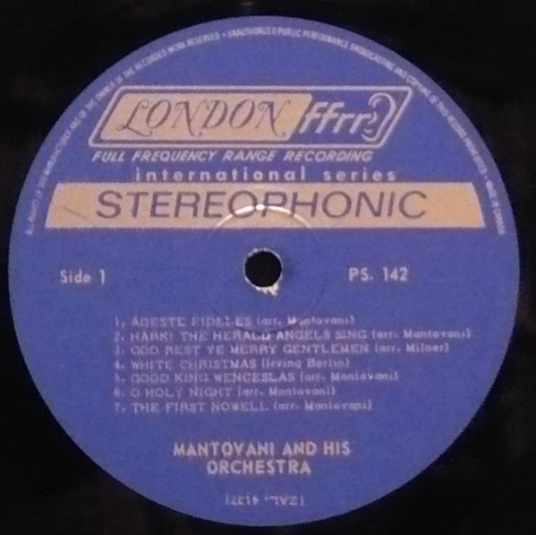 Mantovani And His Orchestra - Christmas Carols | London Records (PS 142) - 3