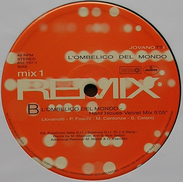 Jovanotti - Lorenzo 1990-1995 Remix - L'Ombelico Del Mondo | Mercury (852 735-1) - 4