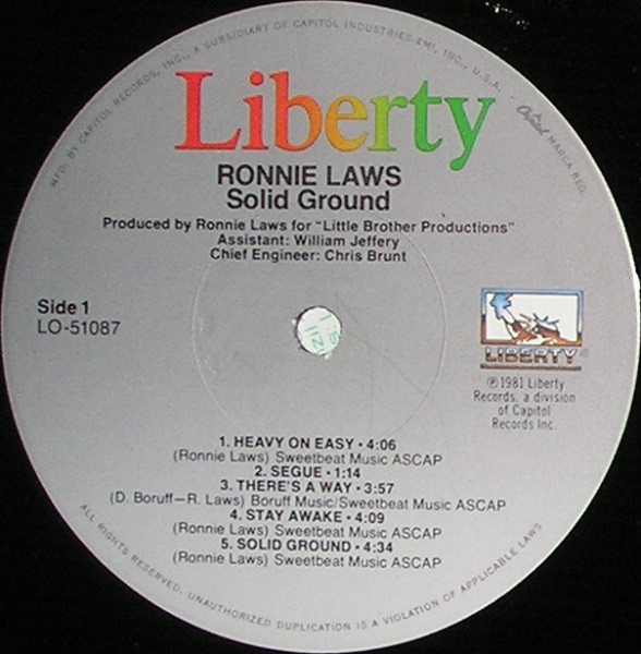 Ronnie Laws - Solid Ground | Liberty (LO-51087) - 3