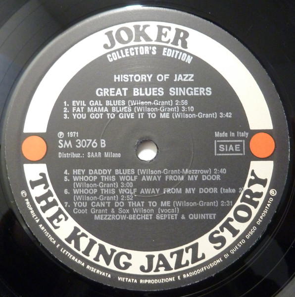 The Mezzrow-Bechet Septet & The Mezzrow-Bechet Quintet - Great Blues Singers (Volume One) | Joker (SM 3076) - 4 The Mezzrow-Bechet Septet & The Mezzrow-Bechet Quintet - Great Blues Singers (Volume One) | Joker (SM 3076) - 4