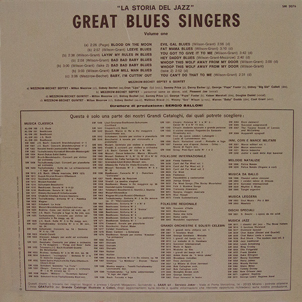 The Mezzrow-Bechet Septet & The Mezzrow-Bechet Quintet - Great Blues Singers (Volume One) | Joker (SM 3076) - 2 The Mezzrow-Bechet Septet & The Mezzrow-Bechet Quintet - Great Blues Singers (Volume One) | Joker (SM 3076) - 2