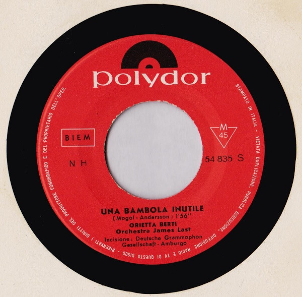 Orietta Berti - Dove, Non So | Polydor (NH 54835) - 4