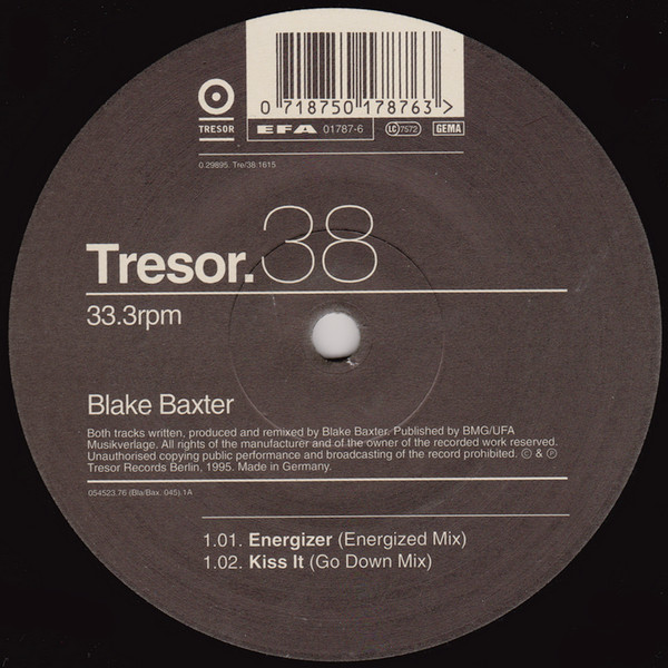 Blake Baxter - Energizer | Tresor (Tresor 38) - main
