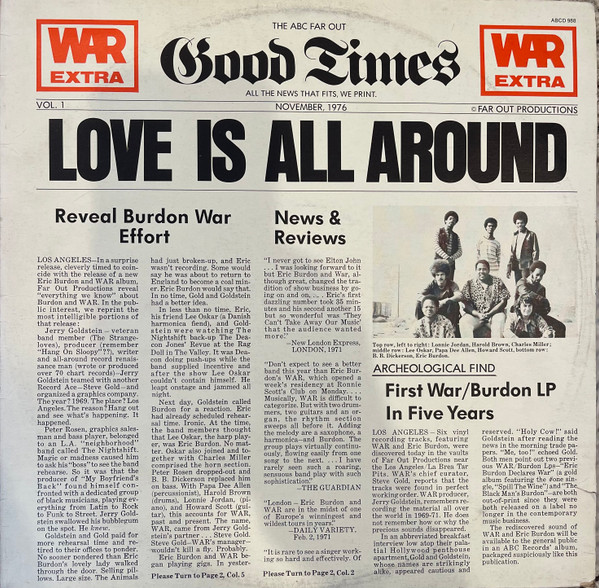 Eric Burdon & War - Love Is All Around | ABC Records (ABCD-988) - main Eric Burdon & War - Love Is All Around | ABC Records (ABCD-988) - main