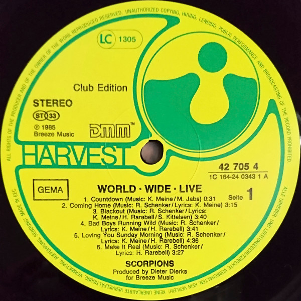 Scorpions - World Wide Live | Harvest (42 704 7) - 4 Scorpions - World Wide Live | Harvest (42 704 7) - 4
