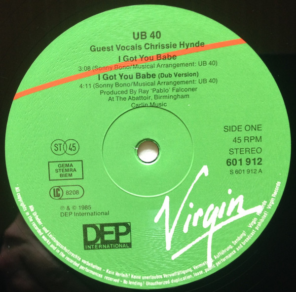 UB40 - I Got You Babe | Virgin (601 912) - 3 UB40 - I Got You Babe | Virgin (601 912) - 3