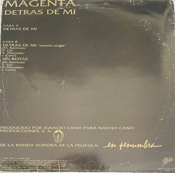 Magenta - Detras De Mi | Epic (EPC A 12.6474) - 2