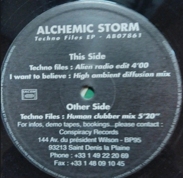 Alchemic Storm - Techno Files EP | Conspiracy Records (AB07861) - main