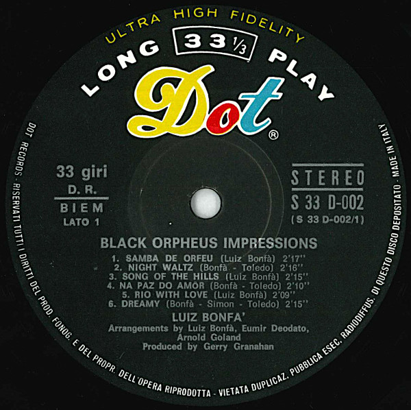 Luiz Bonfá - Black Orpheus Impressions | Dot Records (S 33D-002) - 4 Luiz Bonfá - Black Orpheus Impressions | Dot Records (S 33D-002) - 4