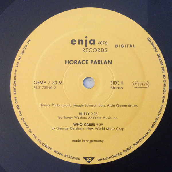 Horace Parlan Trio - Pannonica | Enja Records (enja 4076) - 4 Horace Parlan Trio - Pannonica | Enja Records (enja 4076) - 4