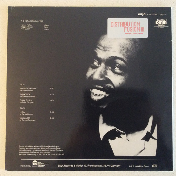 Horace Parlan Trio - Pannonica | Enja Records (enja 4076) - 2 Horace Parlan Trio - Pannonica | Enja Records (enja 4076) - 2