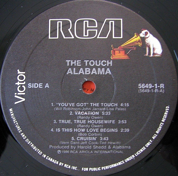 Alabama - The Touch | RCA Victor (5649-1-R) - 3