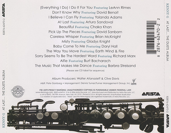 Kenny G - At Last... The Duets Album | Arista (82876-62470-2) - 2