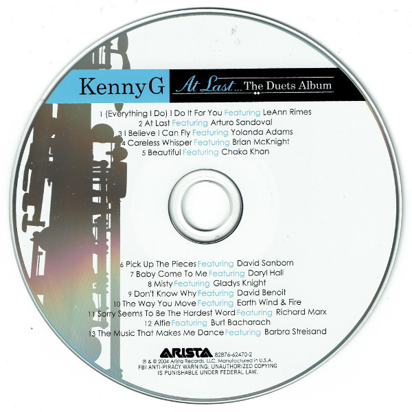 Kenny G - At Last... The Duets Album | Arista (82876-62470-2) - 3
