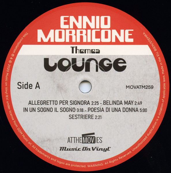 Ennio Morricone - Lounge | Music On Vinyl (MOVATM259) - 3
