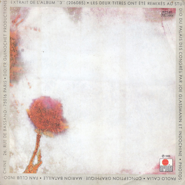 Indochine - 3e Sexe / 3 Nuits Par Semaine | Ariola (107 540) - 2