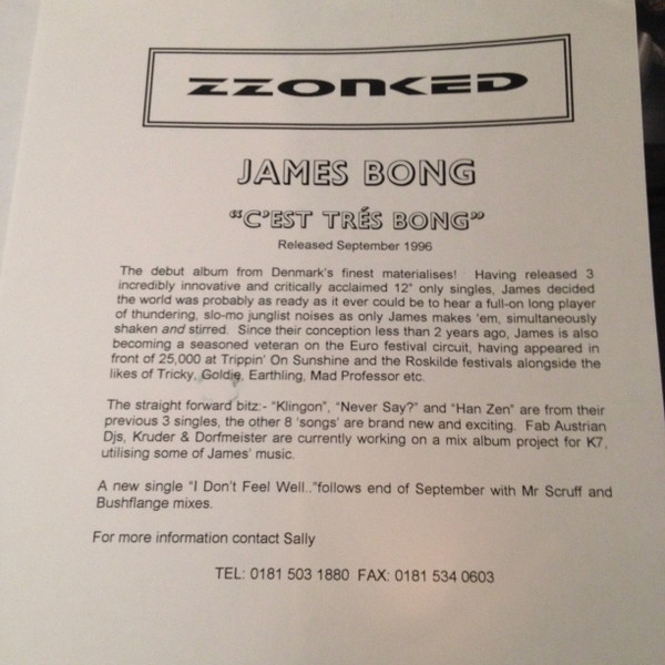 James Bong - C'ést Trés Bong | 2 Kool (TKLP 24) - 3