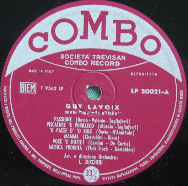 Guy Lavoie - Canta Melodie D'Italia | Combo Record (LP.20021) - 3