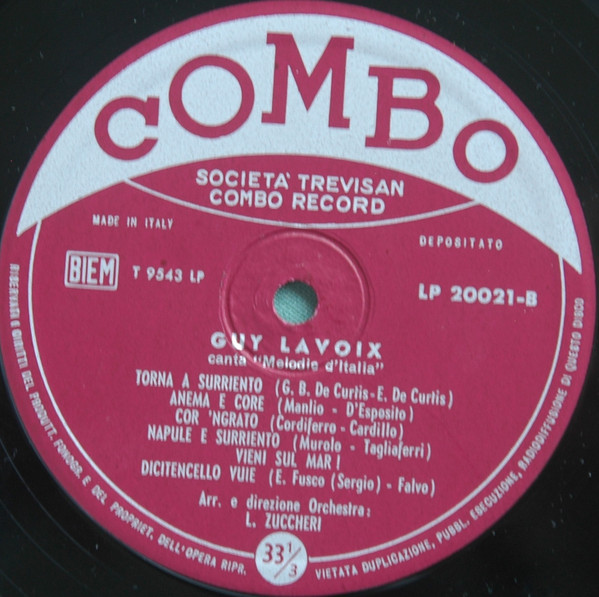 Guy Lavoie - Canta Melodie D'Italia | Combo Record (LP.20021) - 4