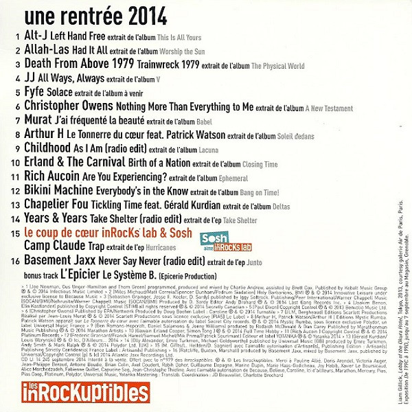 Various - Une Rentrée 2014 | Les Inrockuptibles (CD LI 14 245)