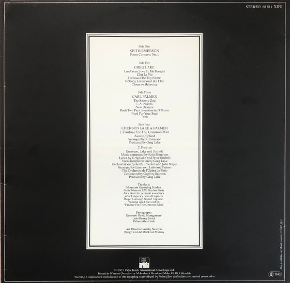 Emerson, Lake & Palmer - Works (Volume 1) | Ariola (28 614 XDU) - 2 Emerson, Lake & Palmer - Works (Volume 1) | Ariola (28 614 XDU) - 2