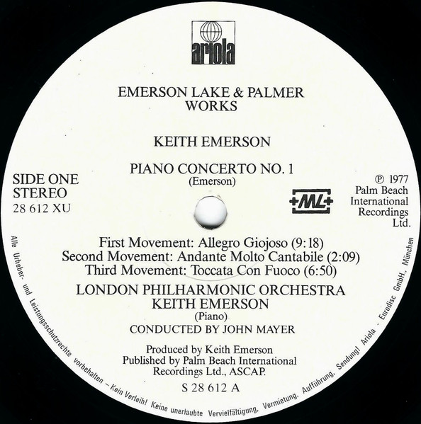 Emerson, Lake & Palmer - Works (Volume 1) | Ariola (28 614 XDU) - 3 Emerson, Lake & Palmer - Works (Volume 1) | Ariola (28 614 XDU) - 3