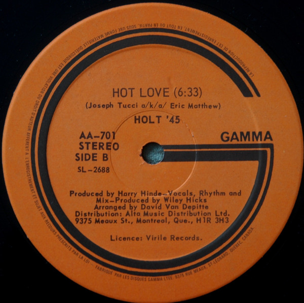 Holt '45 - Ain't Got Time / Hot Love | Gamma (AA-701) - 2