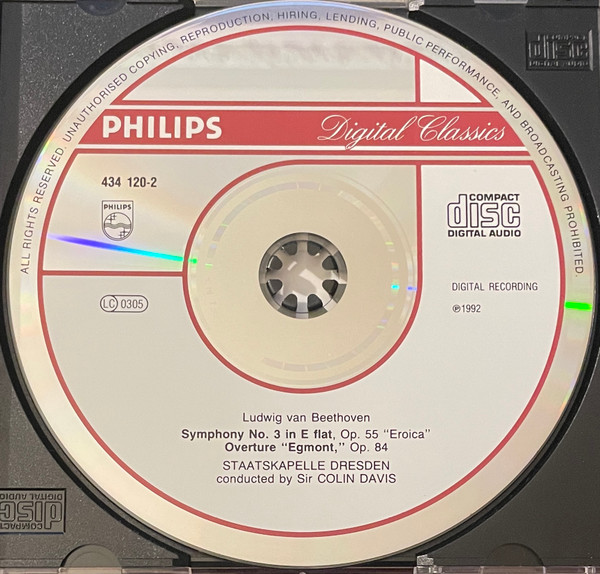 Ludwig van Beethoven , Staatskapelle Dresden , Sir Colin Davis - Symphony No. 3 / Egmont Overture | Philips Digital Classics (434 120-2) - 2 Ludwig van Beethoven , Staatskapelle Dresden , Sir Colin Davis - Symphony No. 3 / Egmont Overture | Philips Digital Classics (434 120-2) - 2