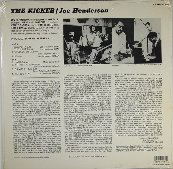 Joe Henderson Sextet - The Kicker | Original Jazz Classics (OJC-465)