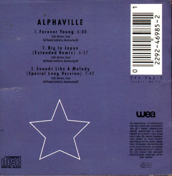 Alphaville - Forever Young / Big In Japan / Sounds Like A Melody | WEA (246 985-2) - 2 Alphaville - Forever Young / Big In Japan / Sounds Like A Melody | WEA (246 985-2) - 2