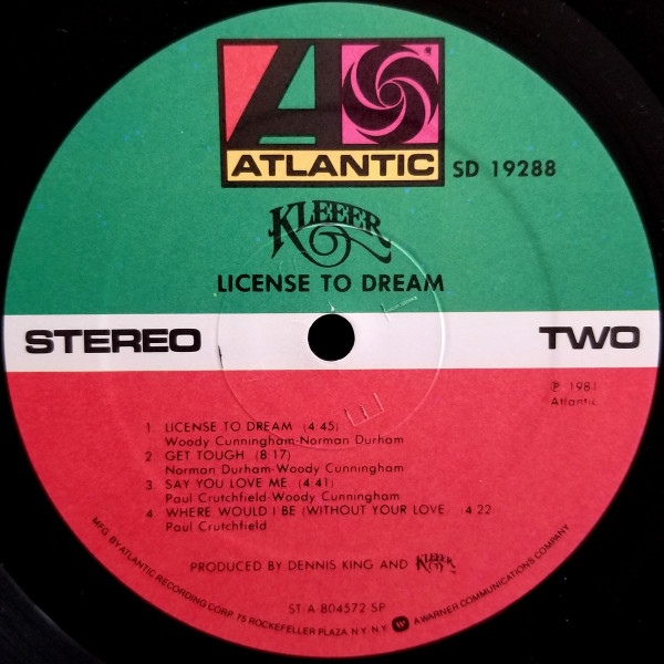 Kleeer - License To Dream | Atlantic (SD 19288) - 4 Kleeer - License To Dream | Atlantic (SD 19288) - 4