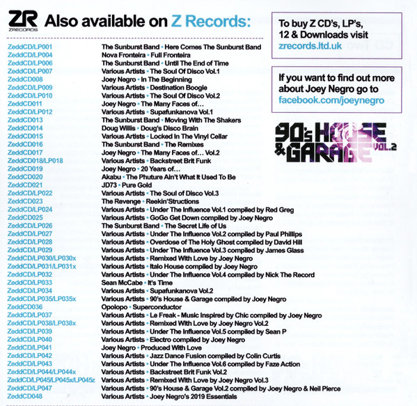 Joey Negro & Neil Pierce - 90's House & Garage Vol.2 | Z Records (ZEDDCD047) - 4 Joey Negro & Neil Pierce - 90's House & Garage Vol.2 | Z Records (ZEDDCD047) - 4