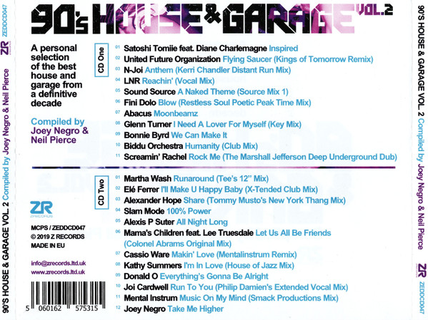Joey Negro & Neil Pierce - 90's House & Garage Vol.2 | Z Records (ZEDDCD047) - 2 Joey Negro & Neil Pierce - 90's House & Garage Vol.2 | Z Records (ZEDDCD047) - 2