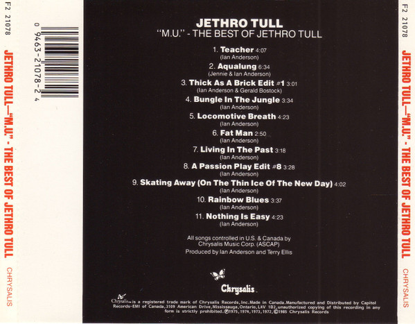 Jethro Tull - M.U. - The Best Of Jethro Tull [CD] | Chrysalis (F2 21078) - 3