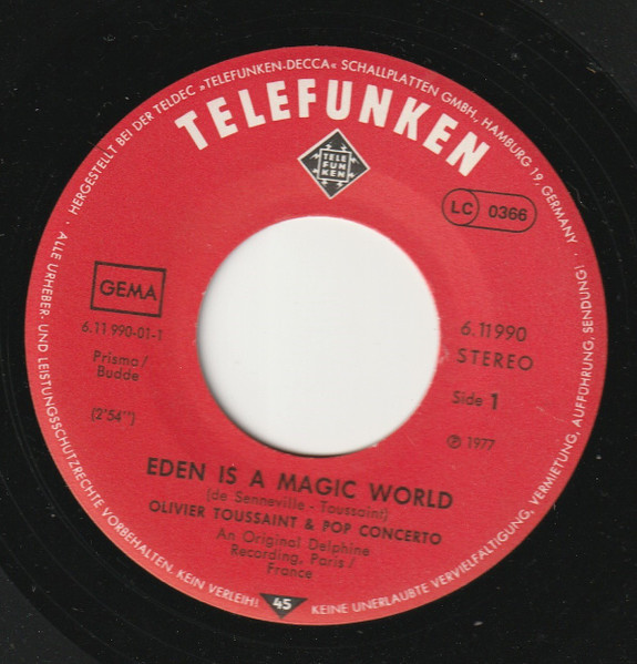 Olivier Toussaint & Pop Concerto Orchestra - Eden Is A Magic World | Telefunken (6.11990) - 2