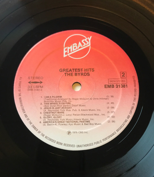 The Byrds - Greatest Hits | Embassy (EMB 31381) - 4