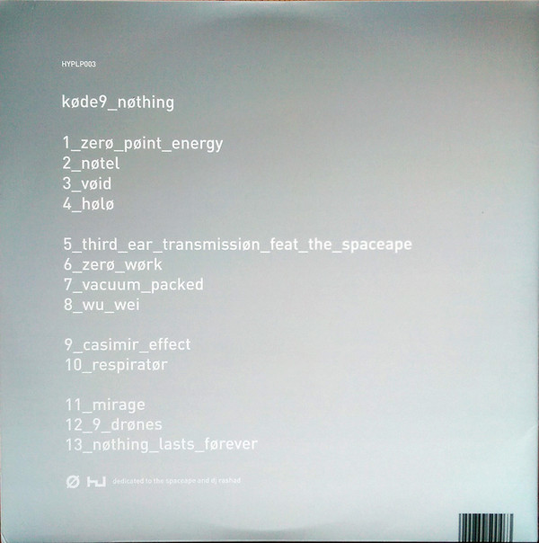 Kode9 - Nothing | Hyperdub (HYPLP003) - 2