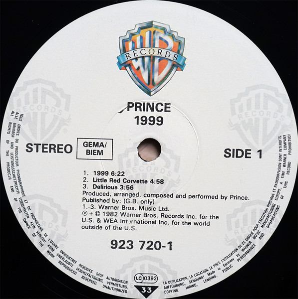 Prince - 1999 | Warner Bros. Records (92.3720-1) - 3