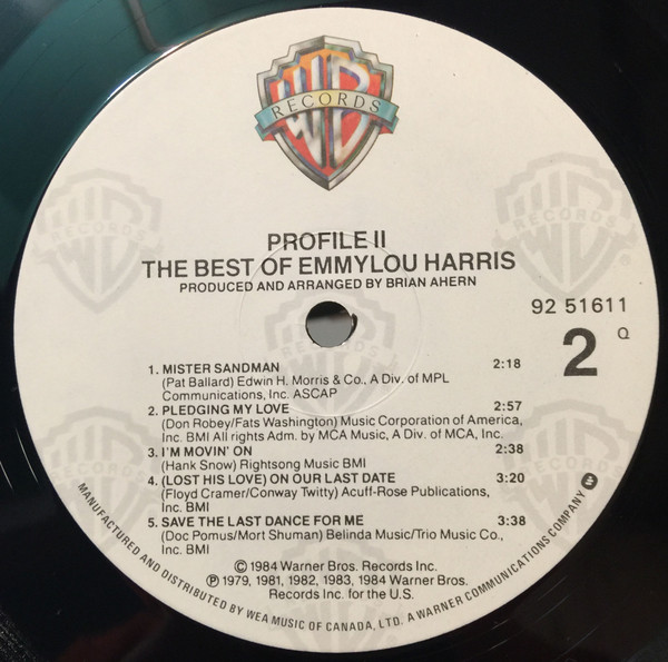 Emmylou Harris - Profile II: The Best Of Emmylou Harris | Warner Bros. Records (92 51611) - 4 Emmylou Harris - Profile II: The Best Of Emmylou Harris | Warner Bros. Records (92 51611) - 4