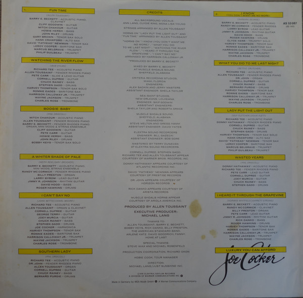 Joe Cocker - Luxury You Can Afford | Asylum Records (AS 53 087) - 4 Joe Cocker - Luxury You Can Afford | Asylum Records (AS 53 087) - 4