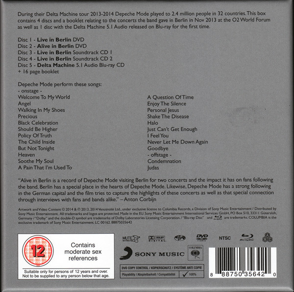 Depeche Mode - Live In Berlin (A Film By Anton Corbijn) | Sony Music (88875035642) - 2