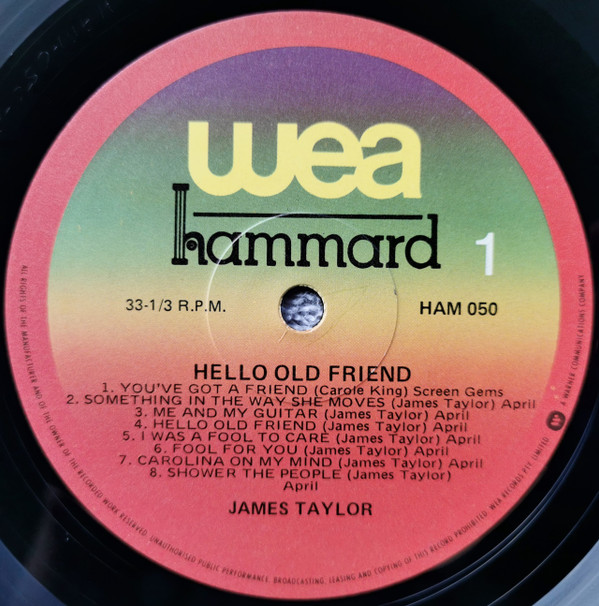 James Taylor - Hello Old Friend | Hammard (HAM 050) - 2