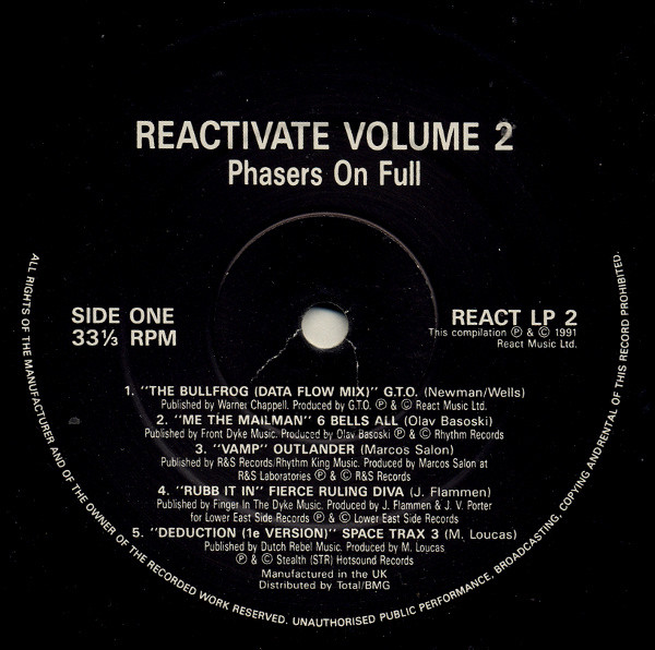 Various - Reactivate Volume #2 - Phasers On Full | React (REACT LP2) - 3