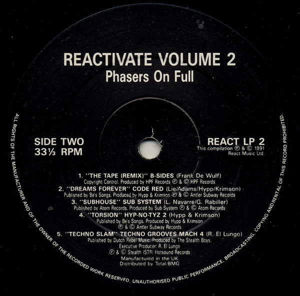 Various - Reactivate Volume #2 - Phasers On Full | React (REACT LP2) - 4