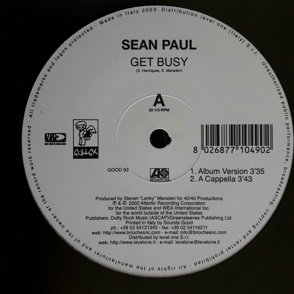 Sean Paul - Get Busy | Sounds Good (GOOD 93) - main